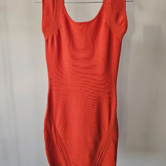Guess by Marciano Burnt Orange Bandage dress w/Straps - Picture 5 of 8